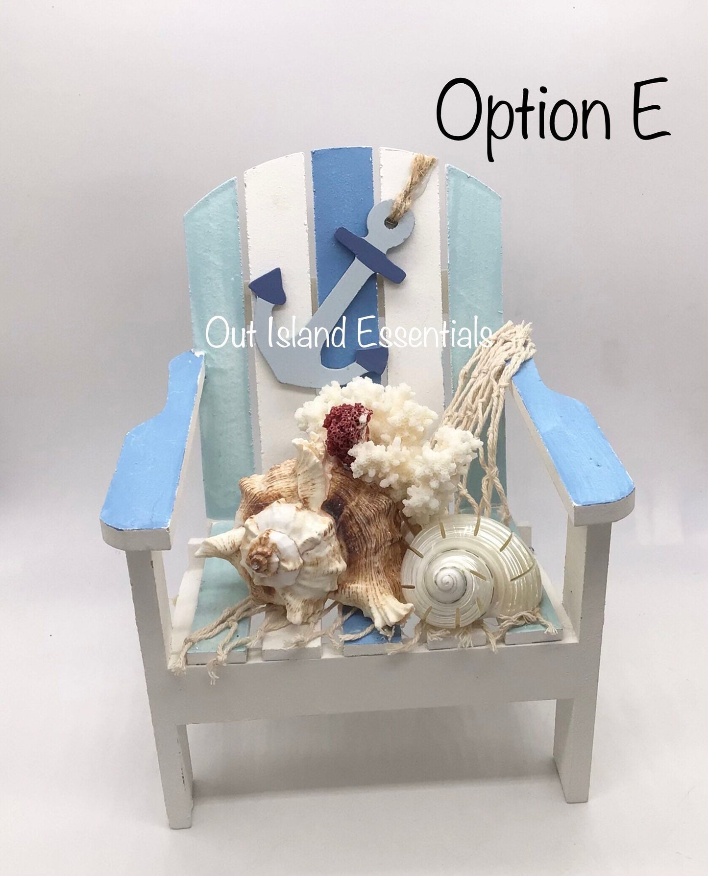 Centerpiece Adirondack Chair | Coastal Beach Decor | Real Coral Chair Decoration | Table Top Decor | Oversized Coastal Mini Chair