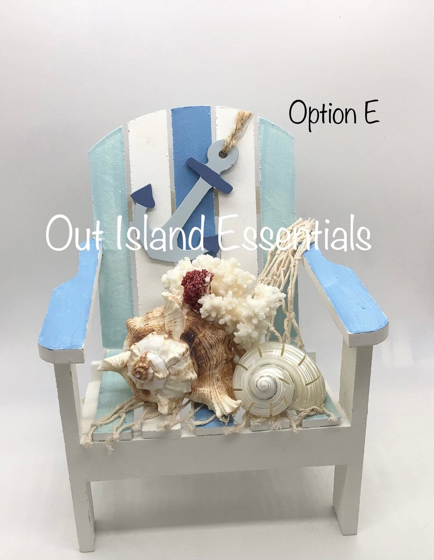 Centerpiece Adirondack Chair | Coastal Beach Decor | Real Coral Chair Decoration | Table Top Decor | Oversized Coastal Mini Chair