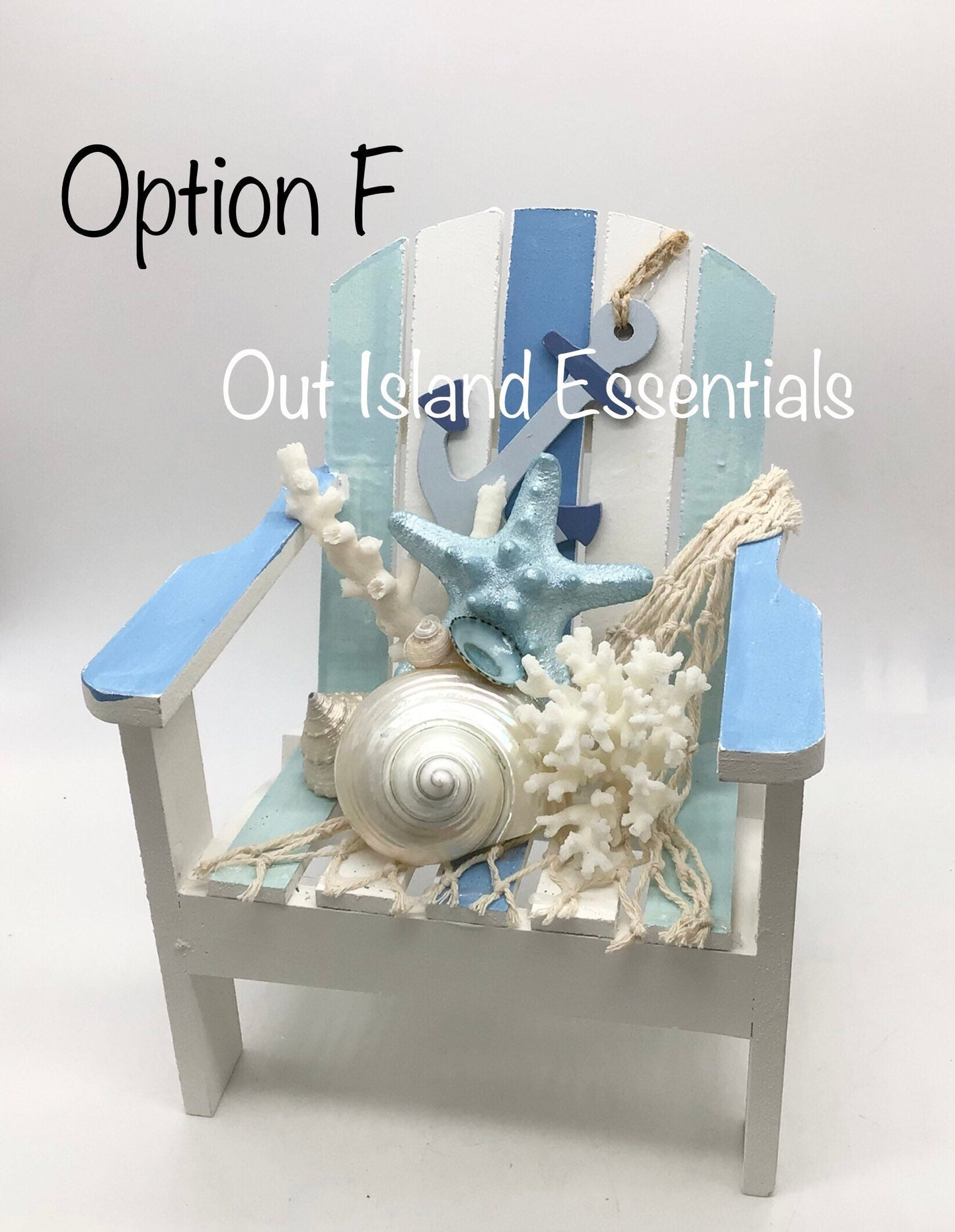 Centerpiece Adirondack Chair | Coastal Beach Decor | Real Coral Chair Decoration | Table Top Decor | Oversized Coastal Mini Chair