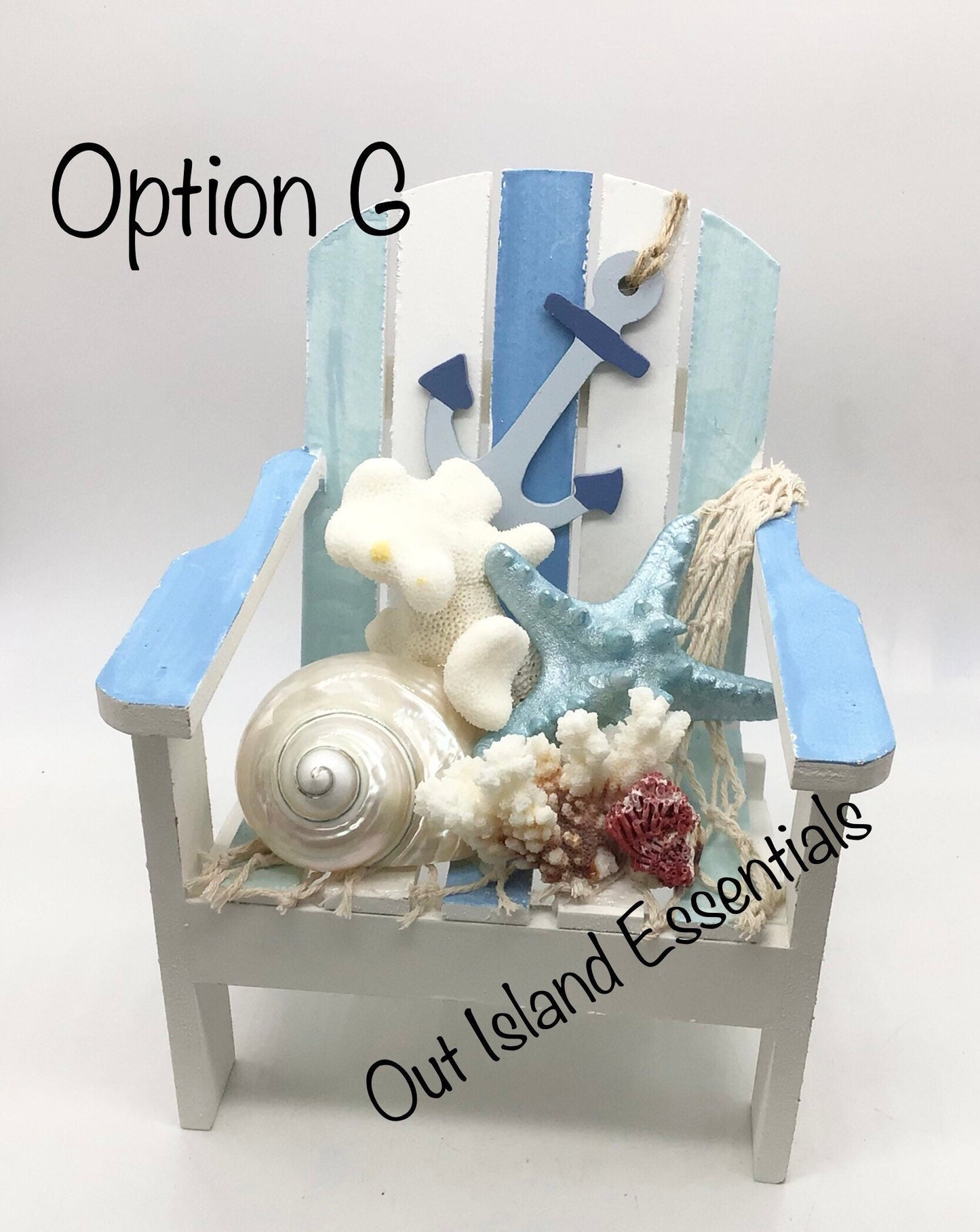 Centerpiece Adirondack Chair | Coastal Beach Decor | Real Coral Chair Decoration | Table Top Decor | Oversized Coastal Mini Chair
