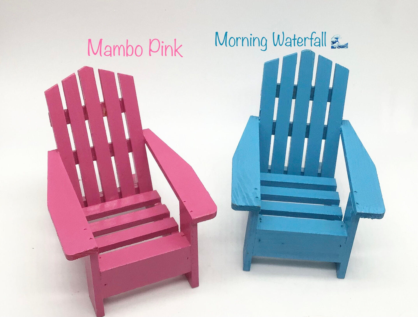 Painted Miniature Adirondack Chair, Finished Wood Fairy Chair, Adirondack Miniature Cake Topper, Assorted Colors