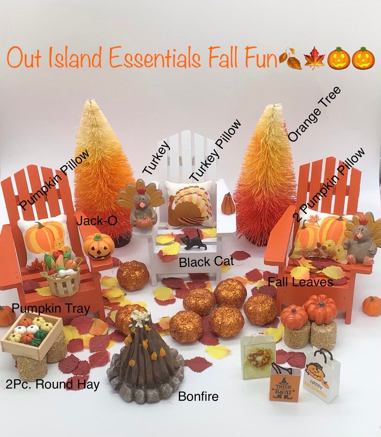 Dollhouse Miniature Fall Decor I Miniature Doll Autumn I Miniature Halloween Decor I 1:12 Scale Doll Fall | Miniature Fall And Autumn
