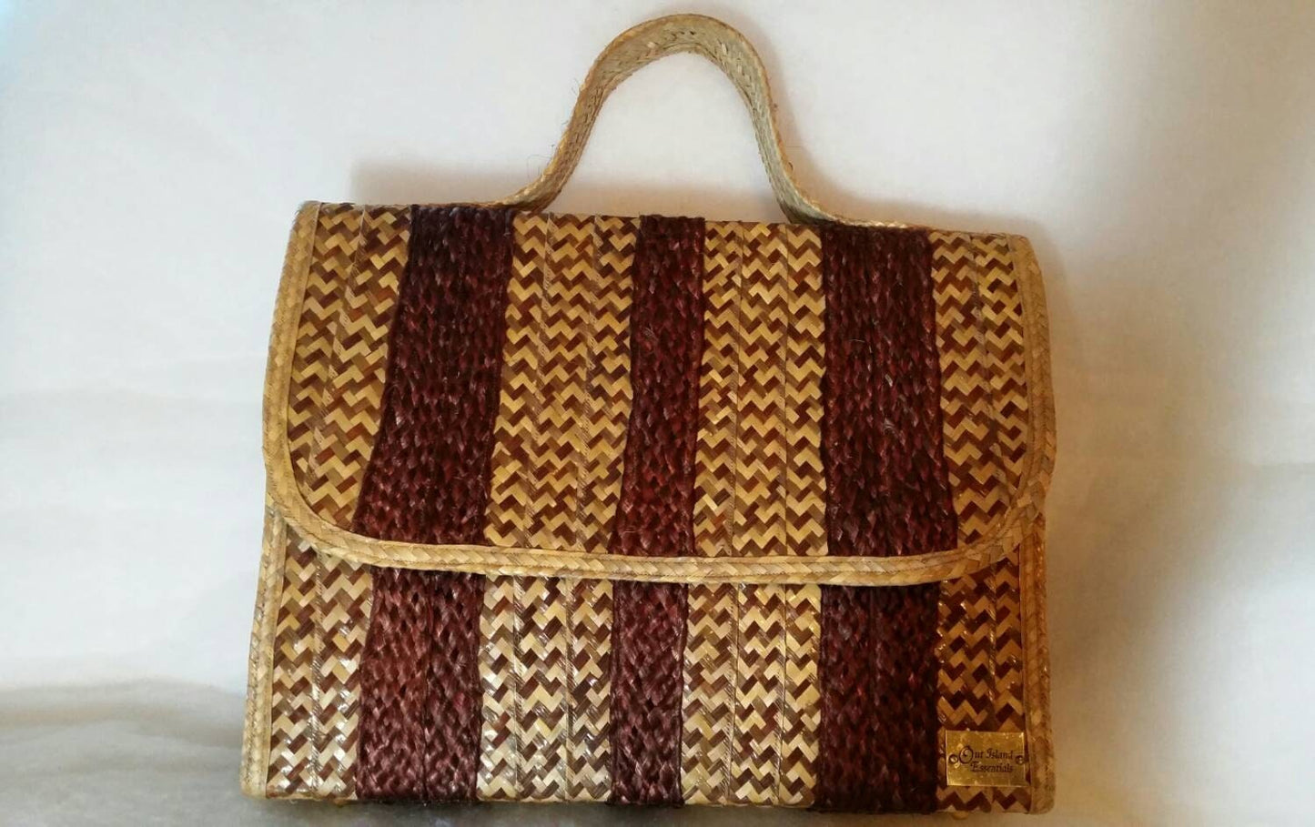 SALE! Was 140, Now 120. Briefcase, Portfolio, Straw Briefcase, Handmade Straw Handbag, Bahamian Straw Bag Computer Bag