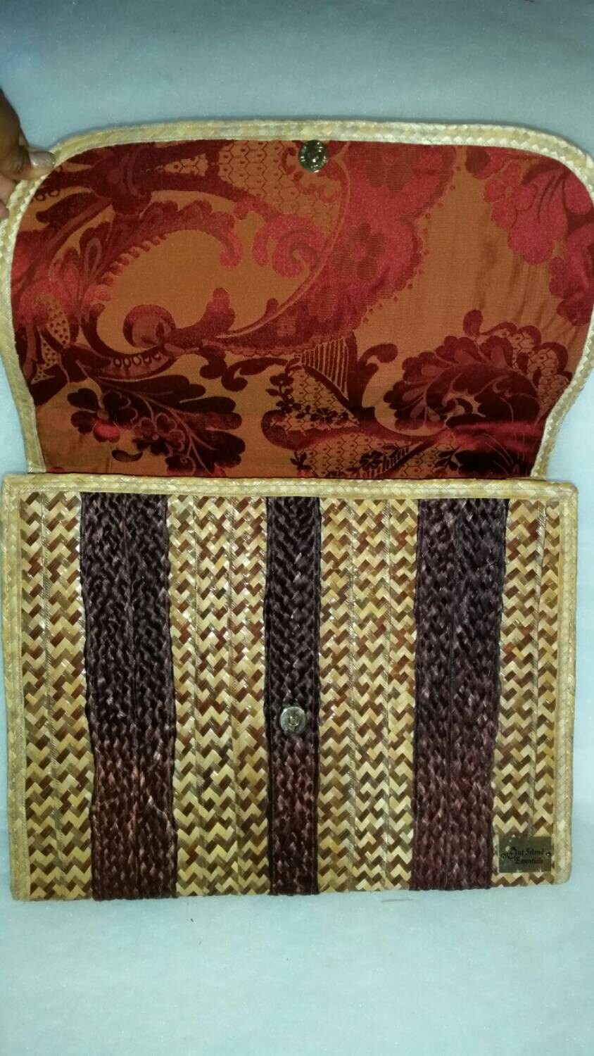 SALE! Was 140, Now 120. Briefcase, Portfolio, Straw Briefcase, Handmade Straw Handbag, Bahamian Straw Bag Computer Bag