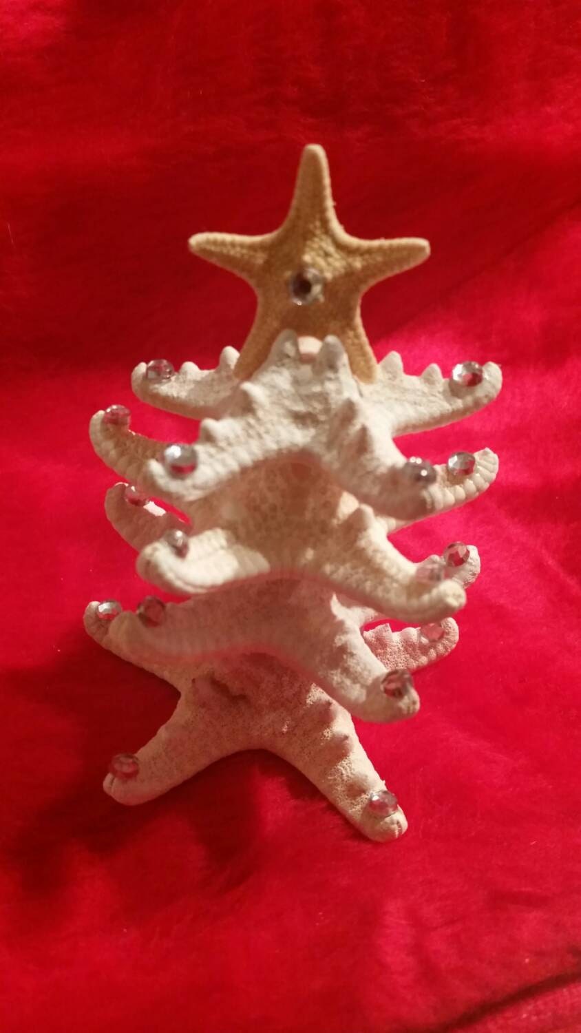 Starfish Christmas Tree Decoration, Rhinestone Starfish Christmas Tree