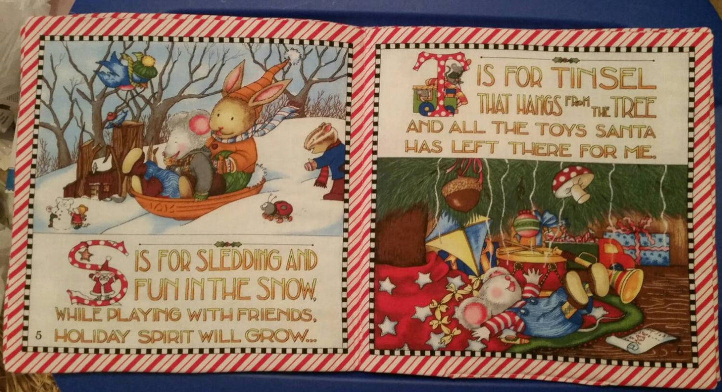 Mary Engelbert's A Merry Little Christmas Fabric Book, Fabric Book, Children's Book, Cloth Book, Baby Book, Washable Fabric Book