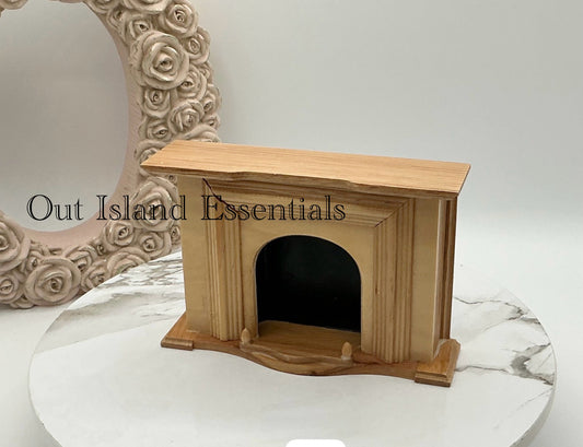 Natural Finish Fireplace I Dollhouse Miniature Fireplace I Unfinished 1:12 Scale Fireplace