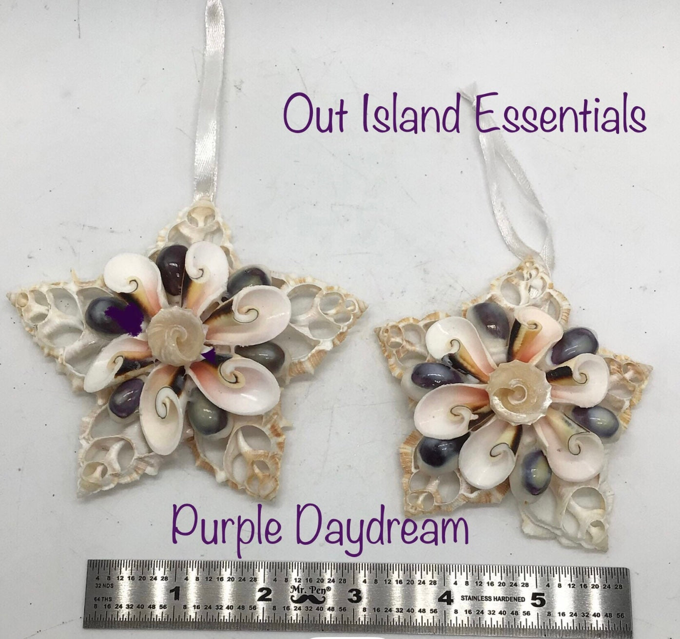 Purple Bursa Snowflake | Purple Day Dream Seashell Ornament | Seashell Christmas Ornament | Seashell Snowflake Ornament | Coastal Christmas Decor