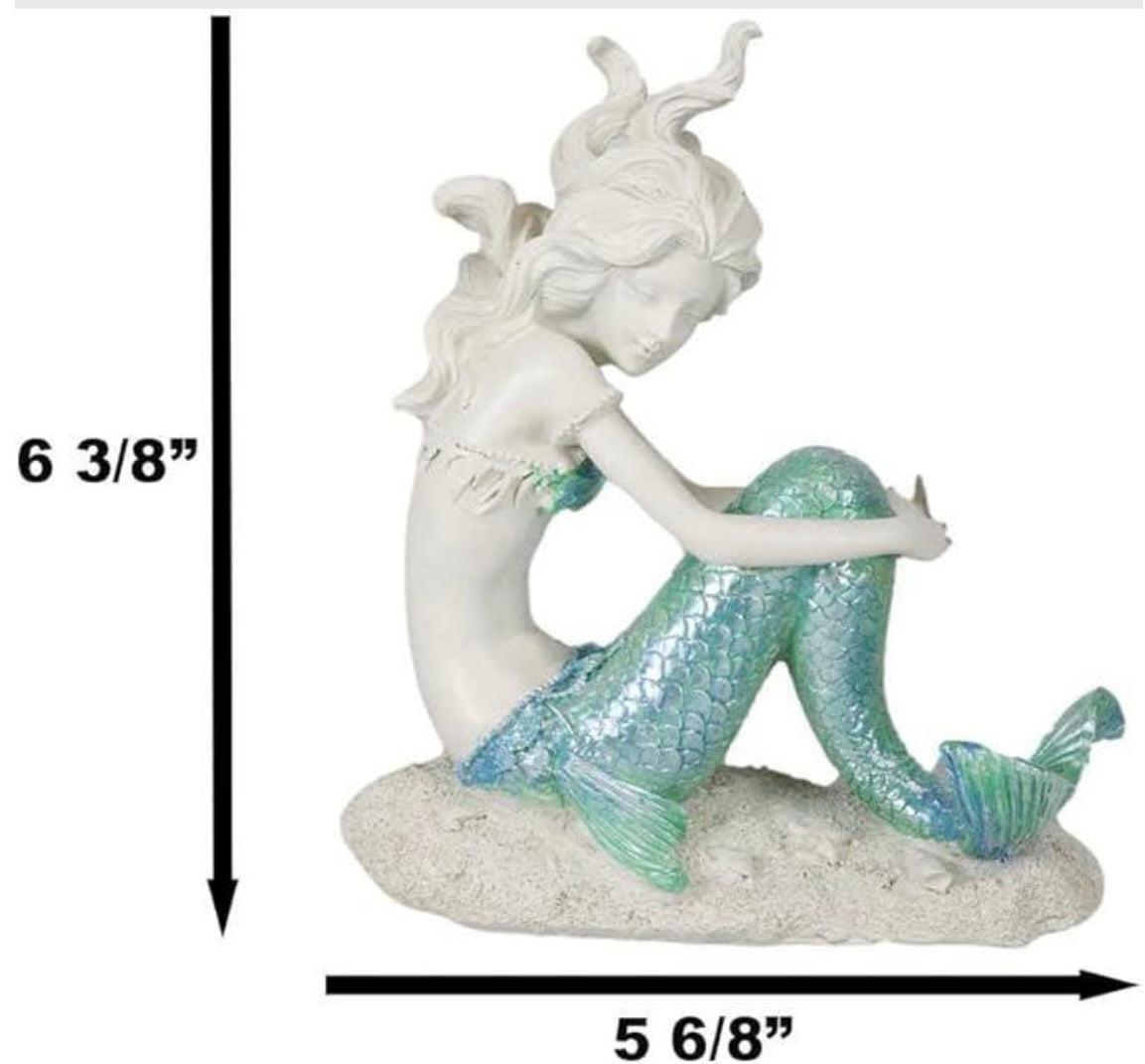 Crazy Hair Shelf Mermaid Statue | Crazy Hair Mermaid Decoration | Fancy Mermaid | Strike A Pose Mermaid | Little Mermaid | Mermaid Display