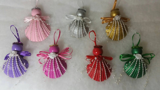 NEW Colors I Seashell Pearl Angel I Shell Angel I Seashell Christmas Ornament I Coastal Christmas Ornament I Seashell Angel
