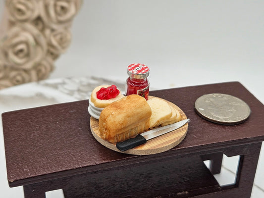 Dollhouse Bread And Jelly I Miniature Doll Bread I Miniature Dollhouse Sandwich I 1:12 Scale Realistic Dollhouse Food