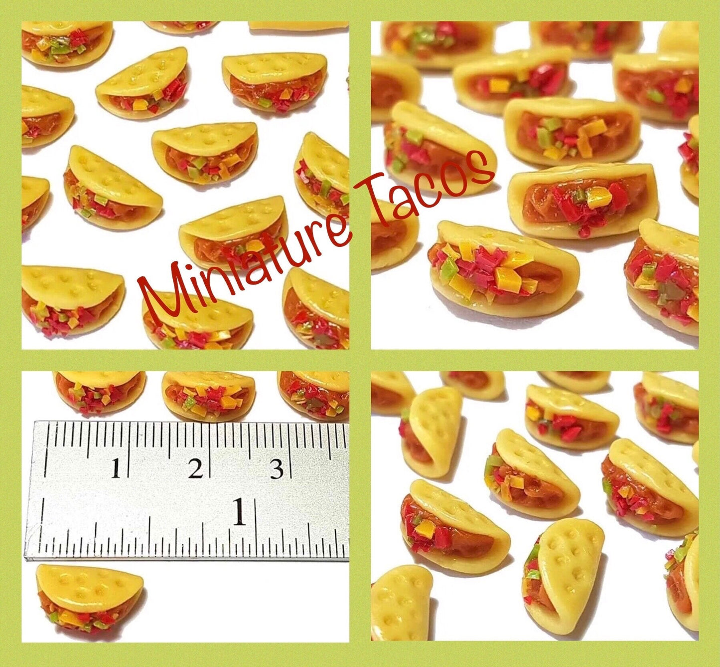 2Pc Miniature Taco Dish, Miniature Tacos 1:12 Scale