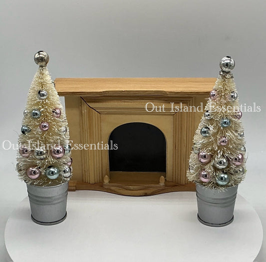 Miniature Bottle Brush Christmas Trees I Frosted Sisal Mini Trees I Fairy Garden Christmas Trees I Snowy Sisal Christmas Trees