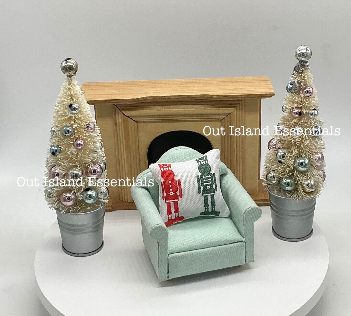 Miniature Bottle Brush Christmas Trees I Frosted Sisal Mini Trees I Fairy Garden Christmas Trees I Snowy Sisal Christmas Trees