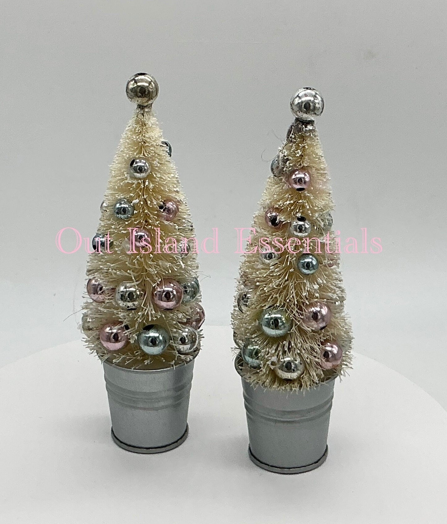 Miniature Bottle Brush Christmas Trees I Frosted Sisal Mini Trees I Fairy Garden Christmas Trees I Snowy Sisal Christmas Trees