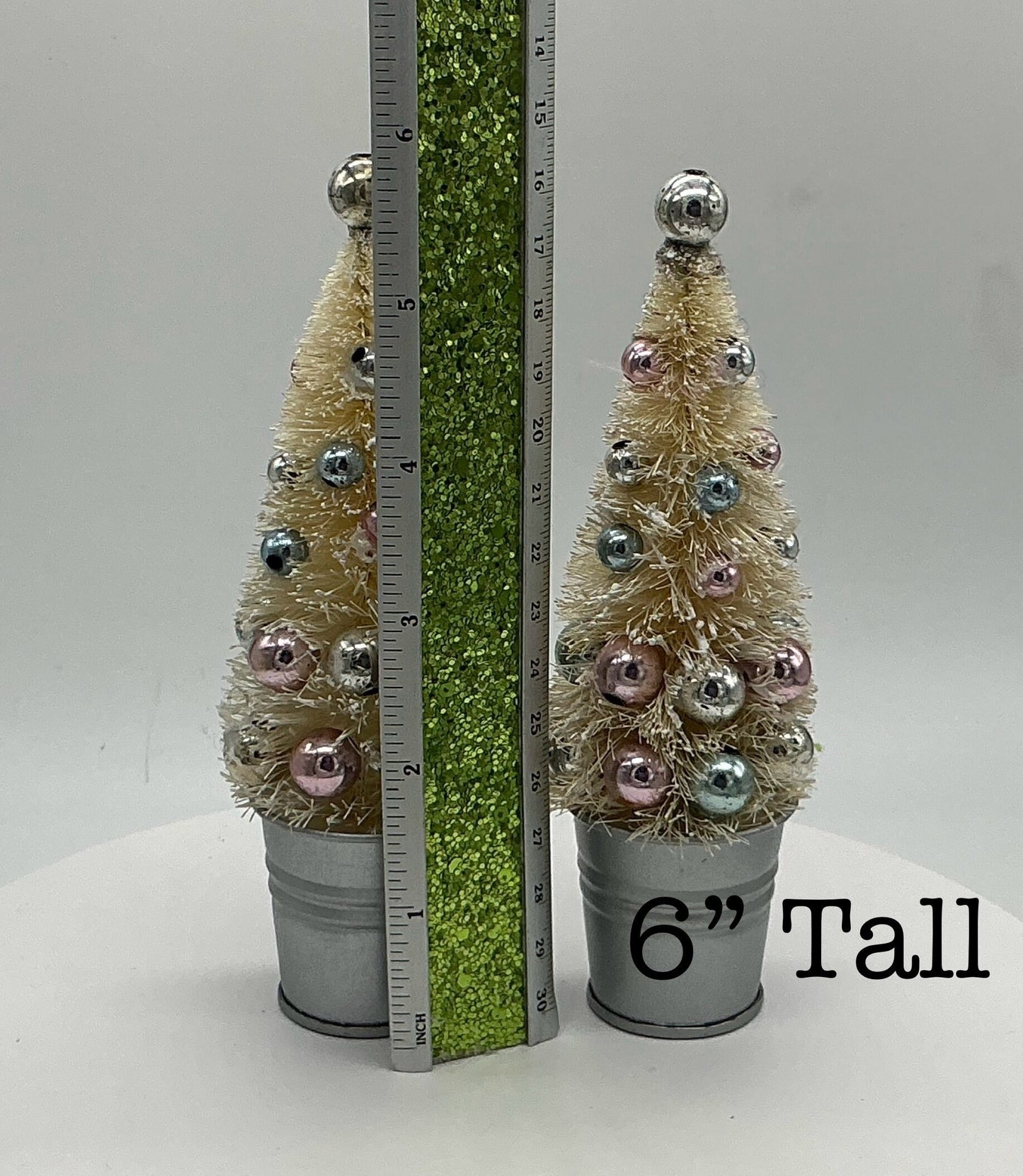 Miniature Bottle Brush Christmas Trees I Frosted Sisal Mini Trees I Fairy Garden Christmas Trees I Snowy Sisal Christmas Trees