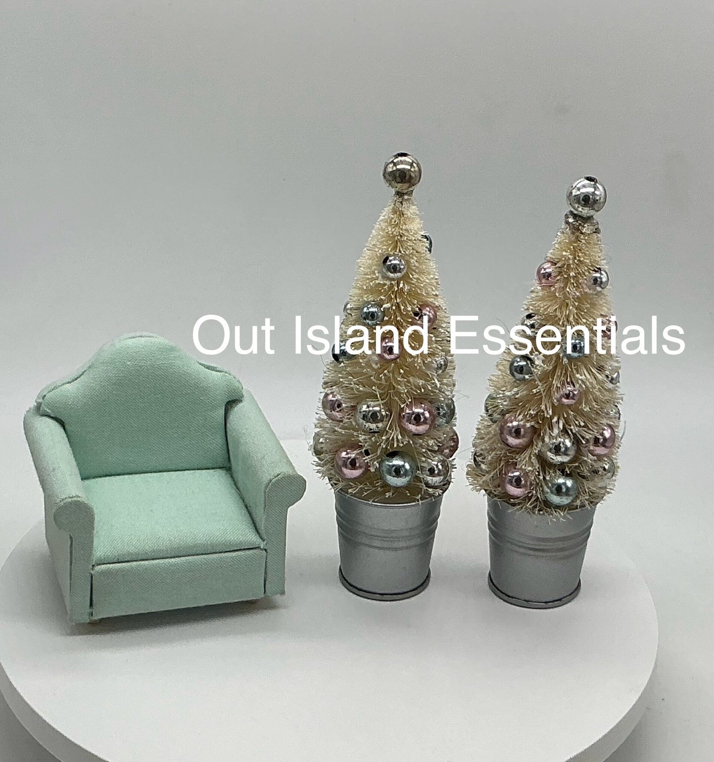 Miniature Bottle Brush Christmas Trees I Frosted Sisal Mini Trees I Fairy Garden Christmas Trees I Snowy Sisal Christmas Trees