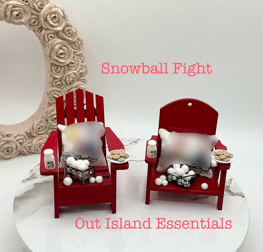 OOAK Handmade The Gang Adirondack Ornament | Christmas Snowball Ornament | Adirondack Chair Christmas Ornament
