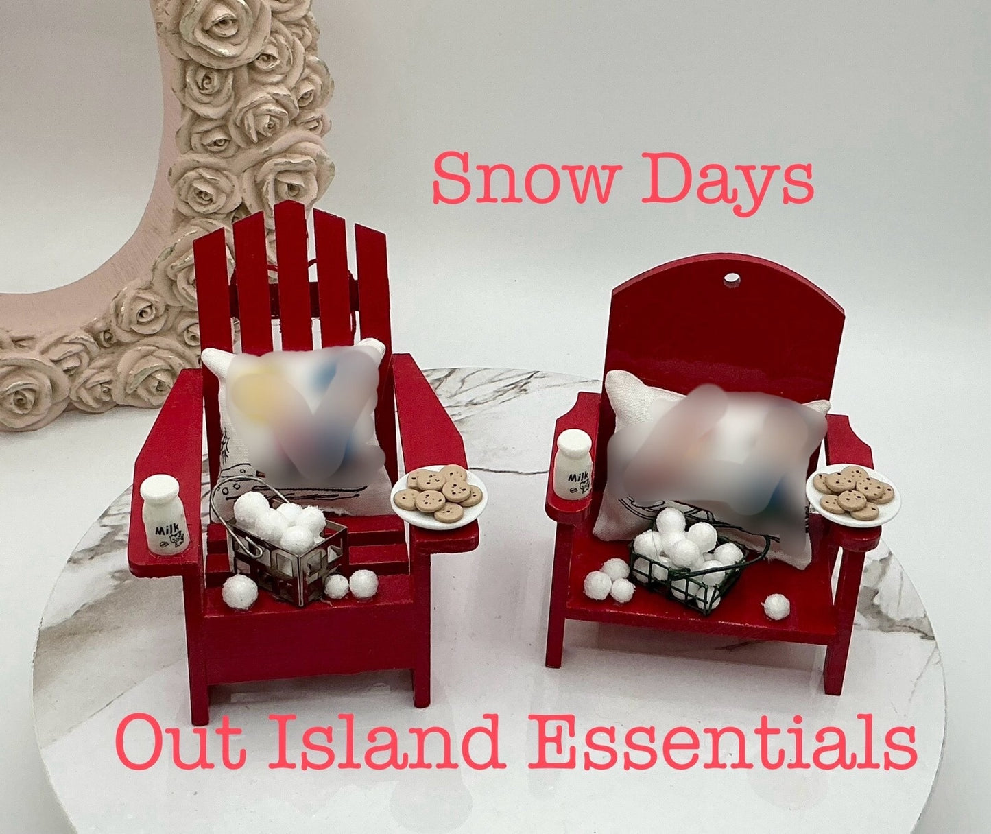 OOAK Handmade The Gang Adirondack Ornament | Christmas Snowball Ornament | Adirondack Chair Christmas Ornament