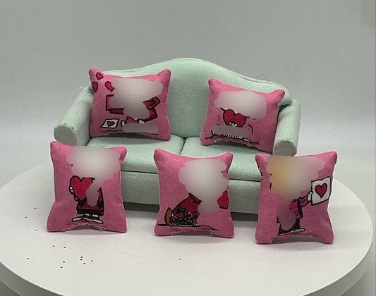Artisan Made Valentines Dollhouse Miniature Pillows I Love Miniature Pillow | 1:12 Scale Pillow I Valentines Miniature