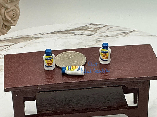 Miniature Condiments I Dollhouse Grocery I Miniature Doll Food Essentials I Miniature Dollhouse Food I 1:12 Scale Dollhouse Accessories