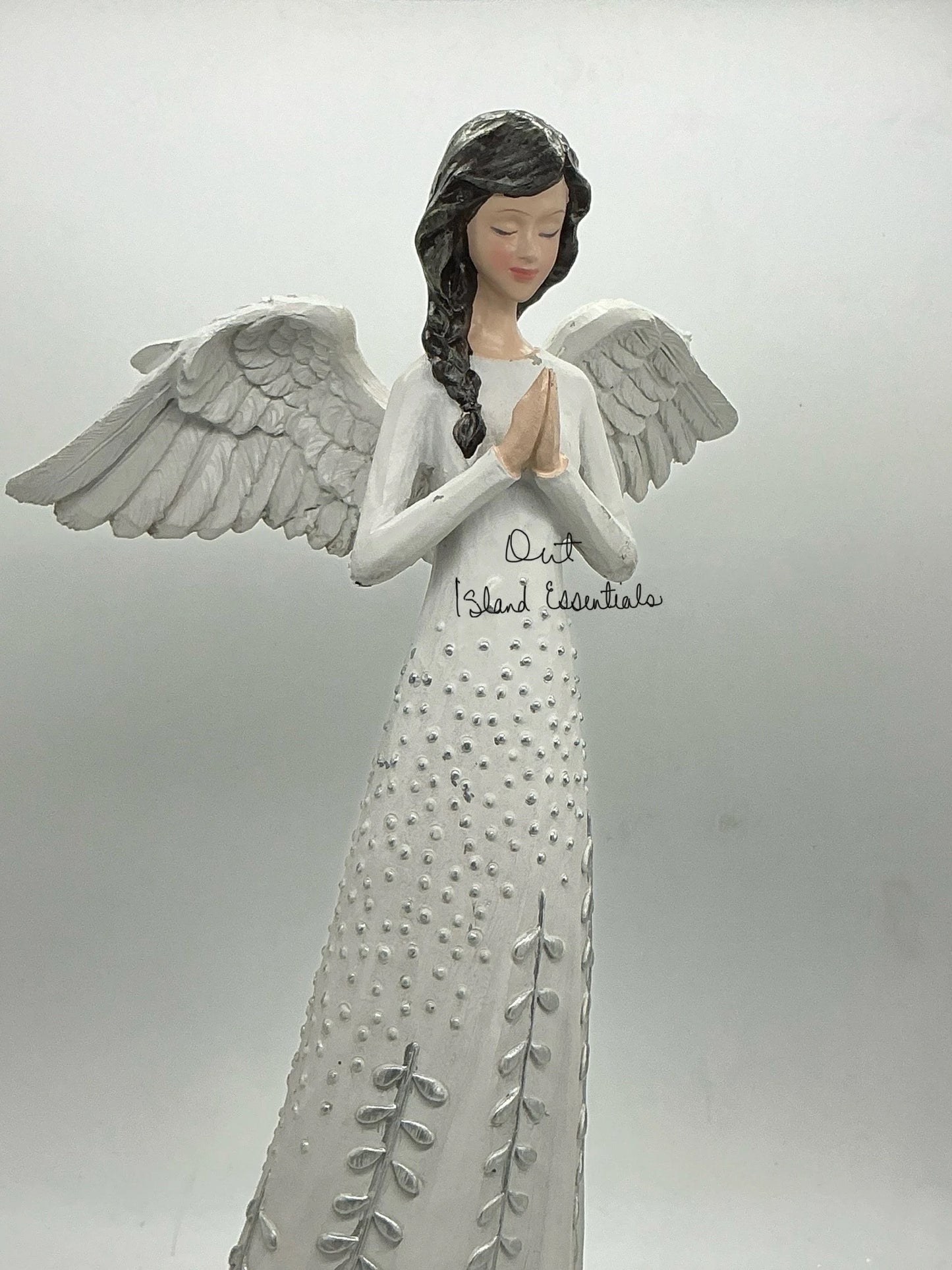 Brunette Angel Figurine, Praying Angel, All Year Angel Decor