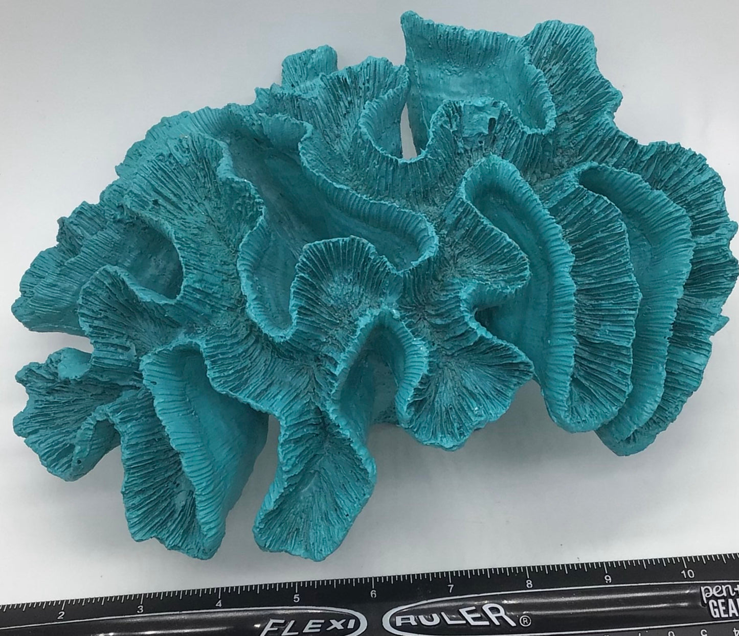 Faux Brain Coral Eco Friendly Coral Display, Faux Aqua And Navy Brain Coral Decor