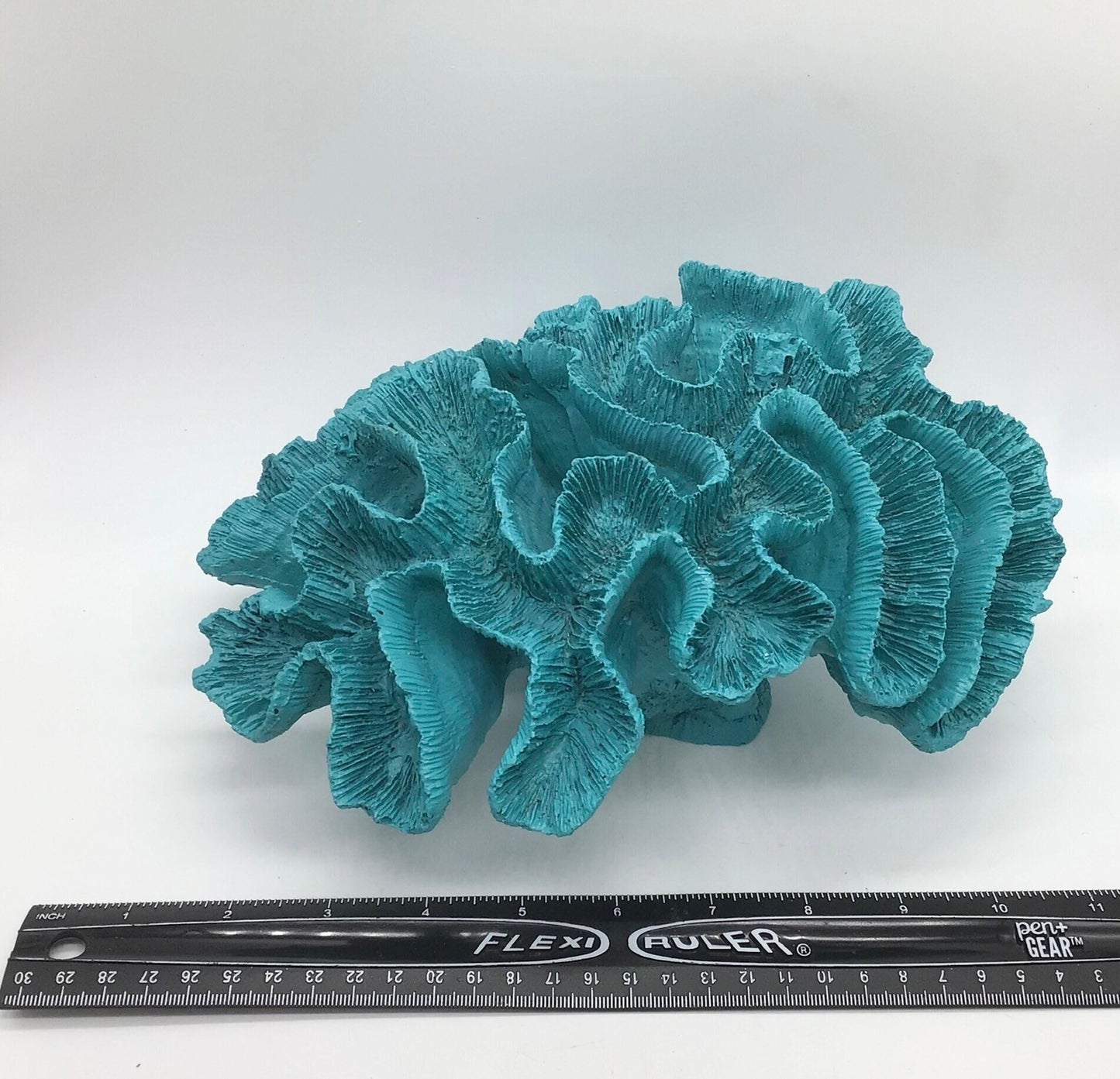 Faux Brain Coral Eco Friendly Coral Display, Faux Aqua And Navy Brain Coral Decor