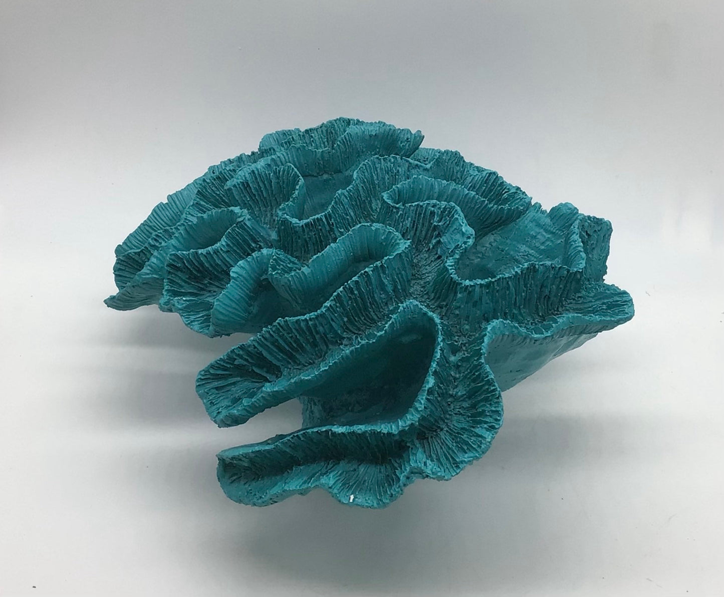 Faux Brain Coral Eco Friendly Coral Display, Faux Aqua And Navy Brain Coral Decor