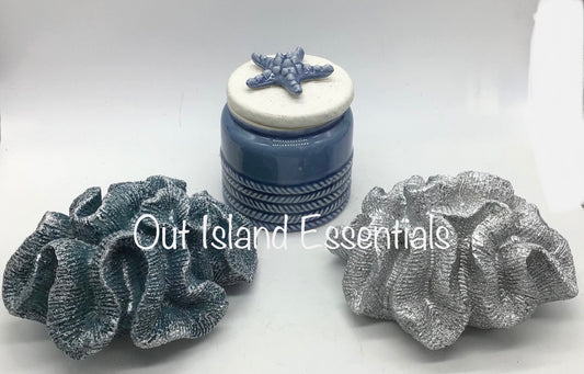 Faux Brain Coral Decoration, Eco Friendly Faux Blue Or Silver Brain Coral