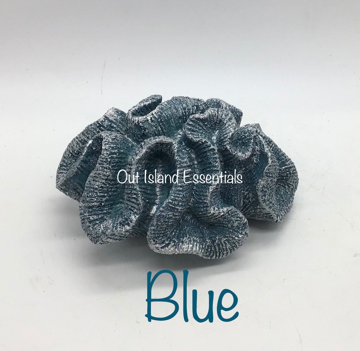 Faux Brain Coral Decoration, Eco Friendly Faux Blue Or Silver Brain Coral