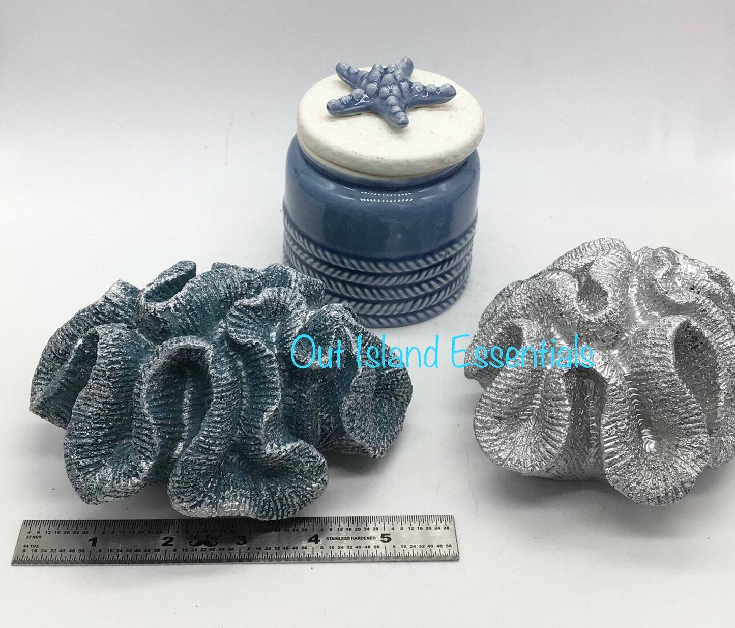 Faux Brain Coral Decoration, Eco Friendly Faux Blue Or Silver Brain Coral