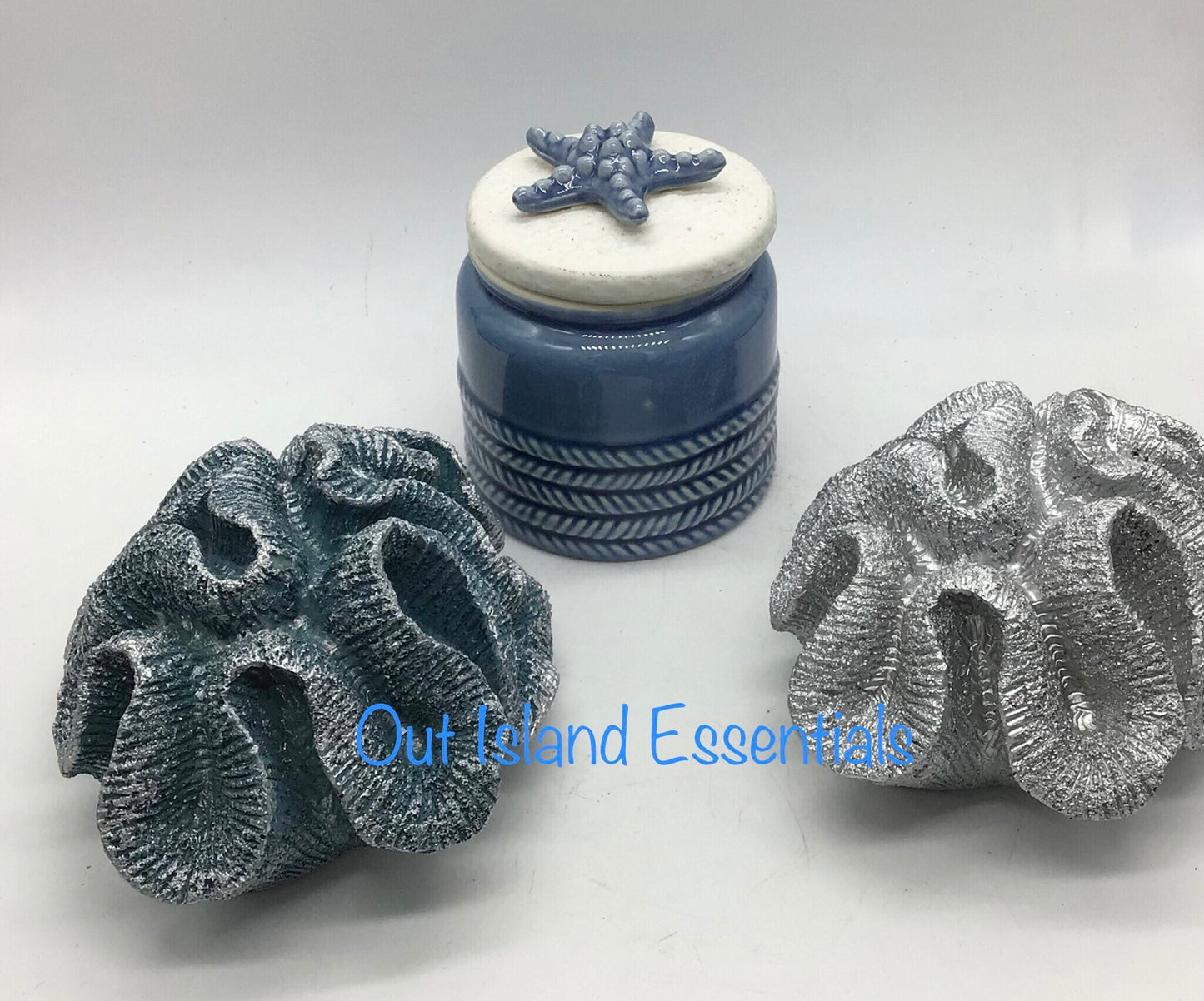 Faux Brain Coral Decoration, Eco Friendly Faux Blue Or Silver Brain Coral