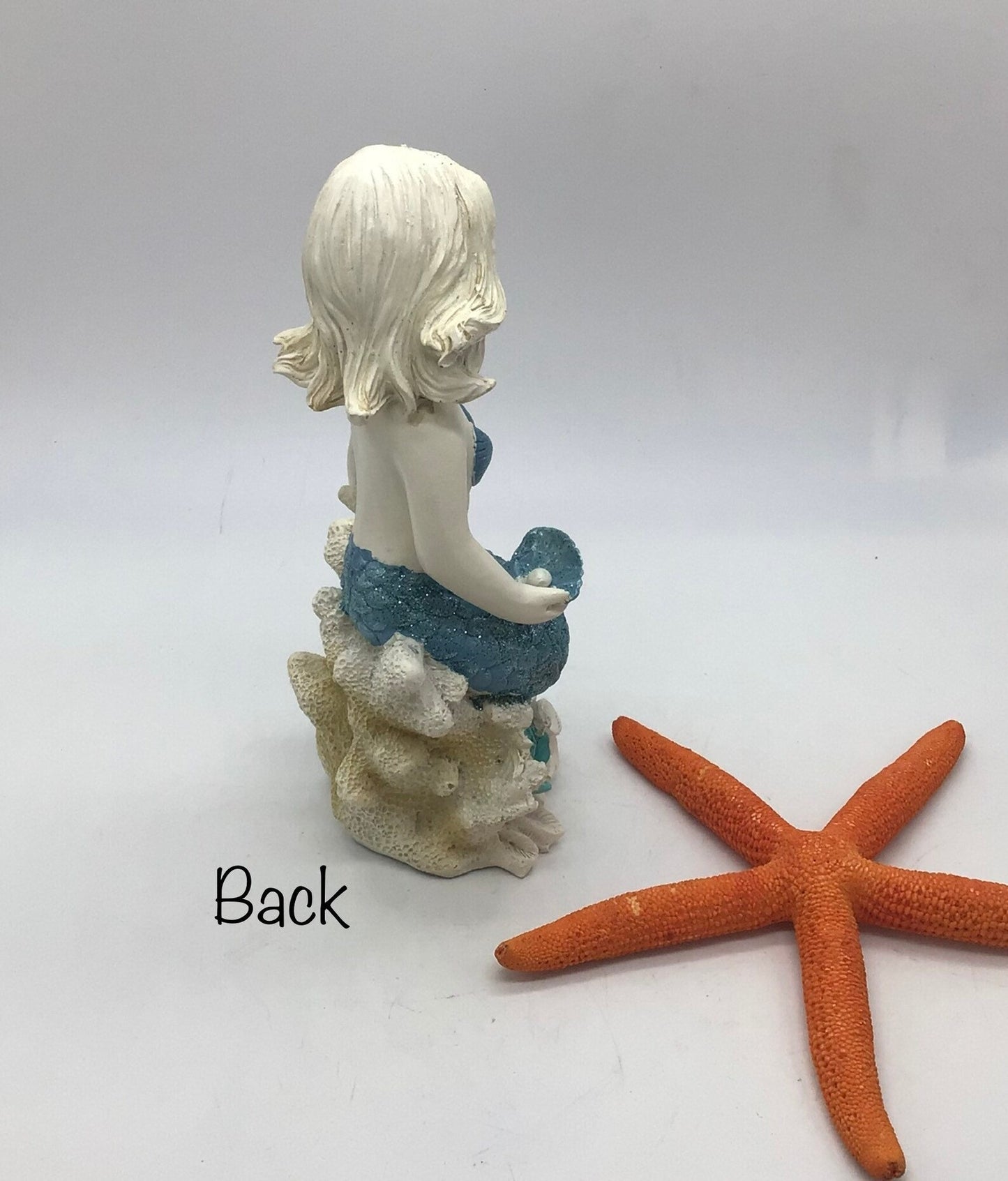 Mermaid Baby On A Coral, Cute Baby Mermaid, Little Mermaid, Baby Mermaid Decor