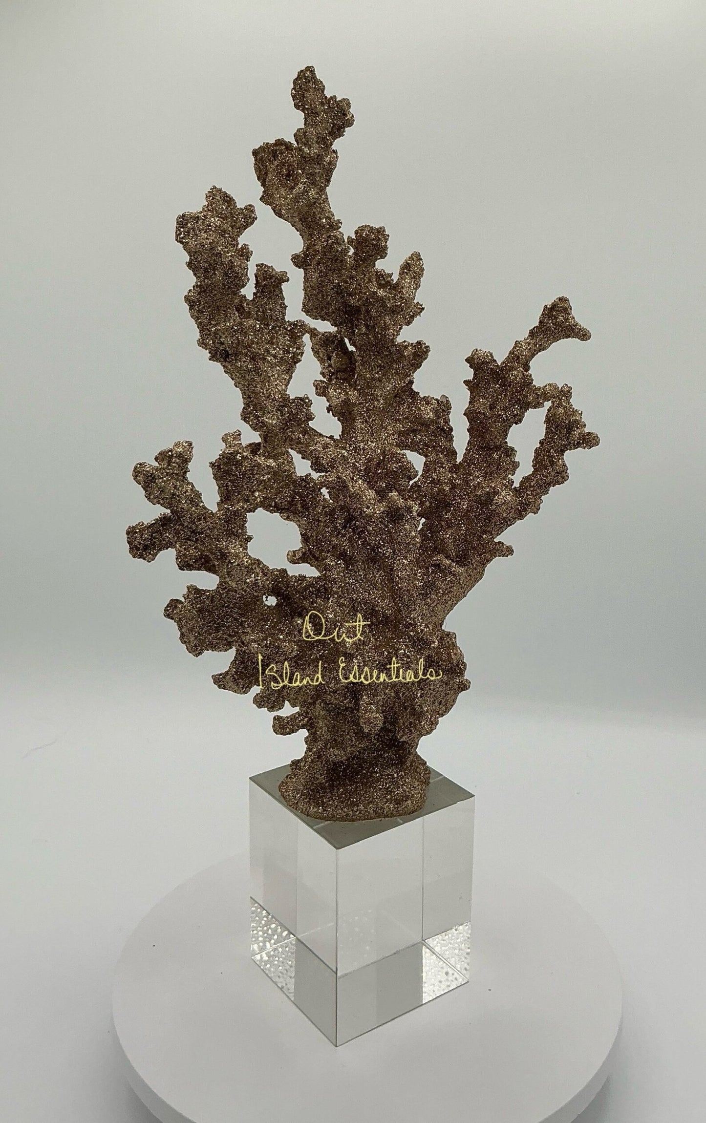 Bronze Mounted Faux Coral Display, Eco Friendly Coral, Stunning Shimmering Bronze Coral