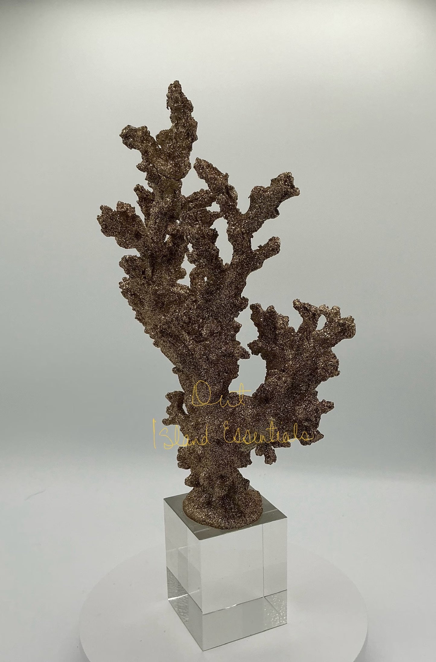 Bronze Mounted Faux Coral Display, Eco Friendly Coral, Stunning Shimmering Bronze Coral