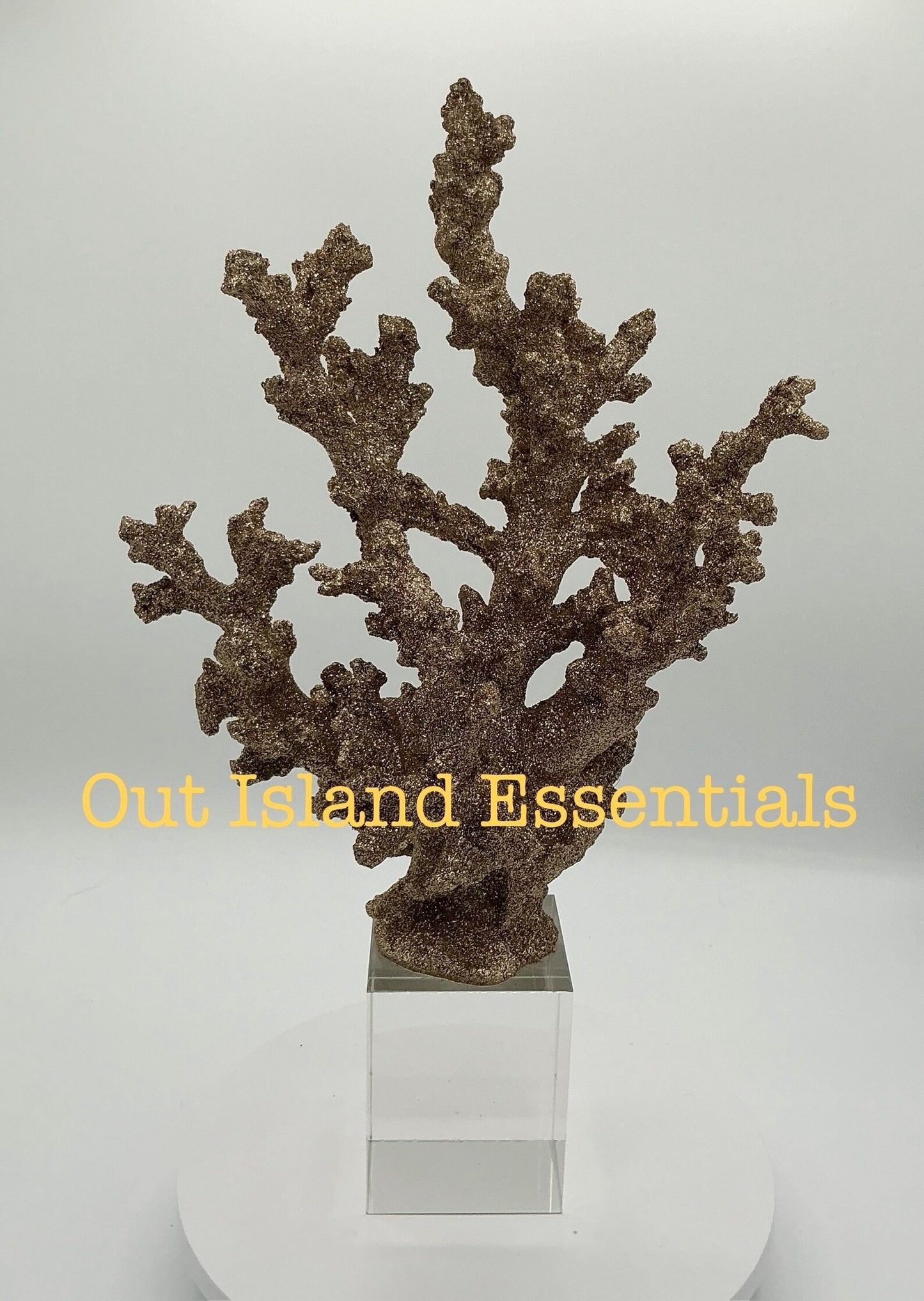 Bronze Mounted Faux Coral Display, Eco Friendly Coral, Stunning Shimmering Bronze Coral