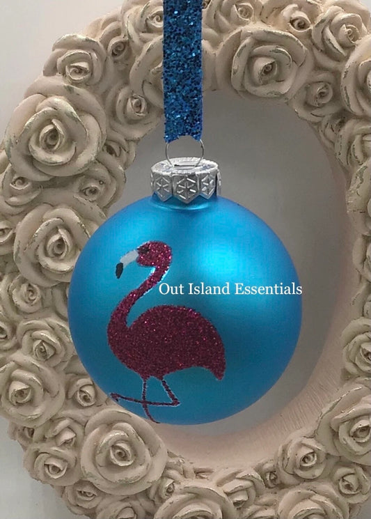 Flamingo Christmas Ornament, Glass Flamingo Ornament 67mm Ornament