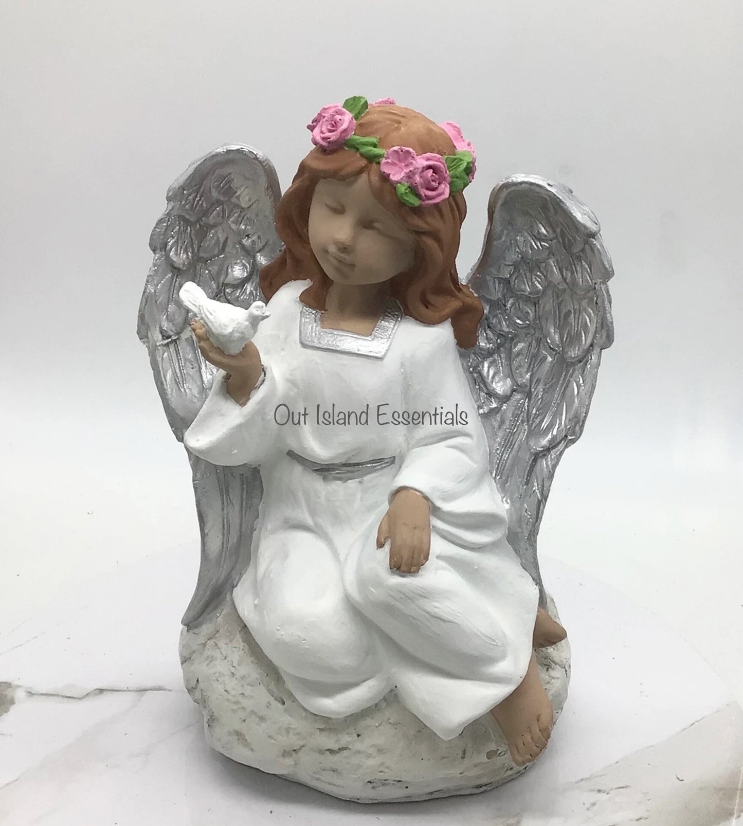 OOAK Brown Angel I White Dove Brown Girl Angel I Little Girl Praying Angel I African Angel I Little Girl Peaceful Angel I Black Girl Angel