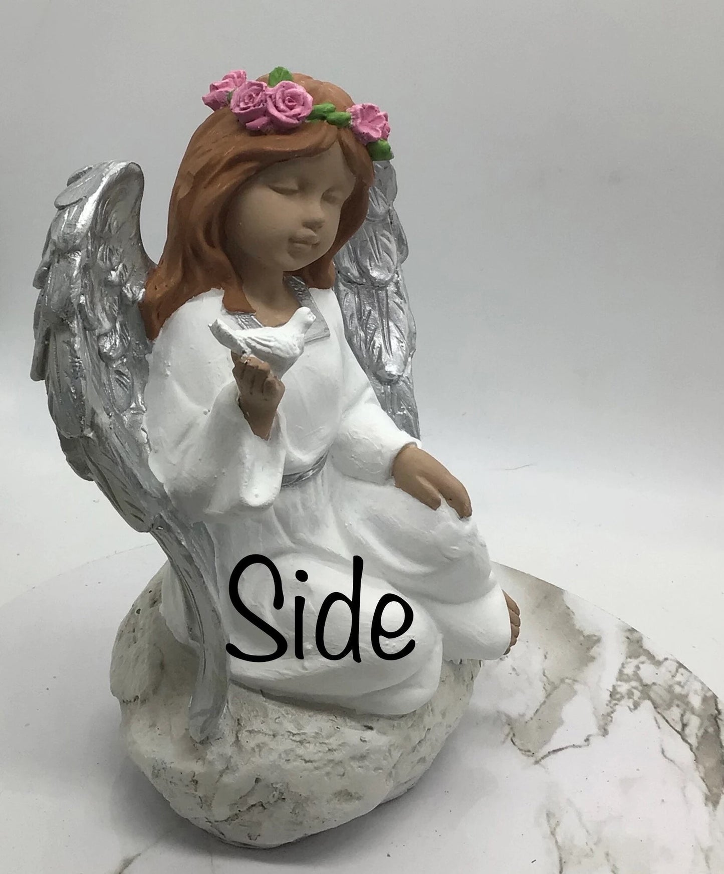 OOAK Brown Angel I White Dove Brown Girl Angel I Little Girl Praying Angel I African Angel I Little Girl Peaceful Angel I Black Girl Angel