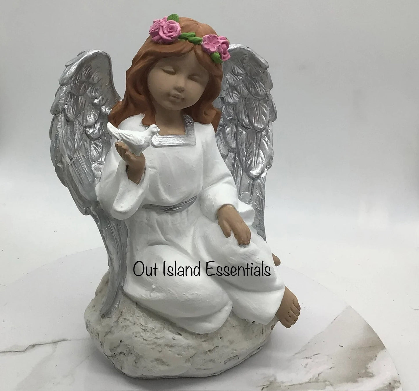 OOAK Brown Angel I White Dove Brown Girl Angel I Little Girl Praying Angel I African Angel I Little Girl Peaceful Angel I Black Girl Angel