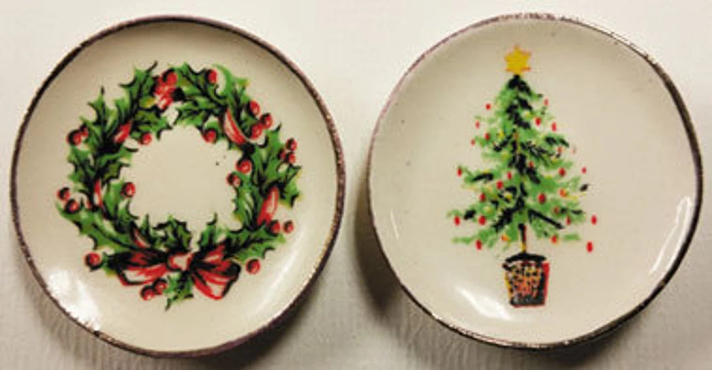 Miniature Christmas Or Halloween Platters I Dollhouse Holiday Trays I 1:12 Scale