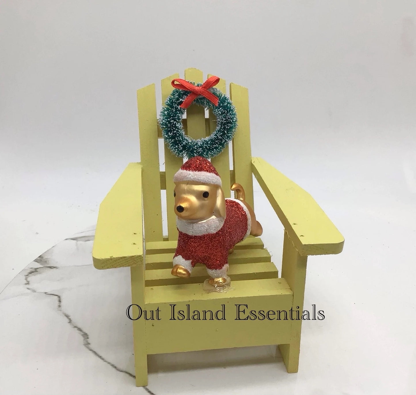 Love My Dog Christmas Adirondack Beach Ornament Or Desk Display