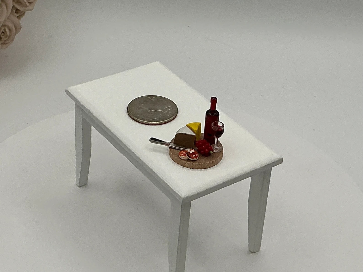 Miniature Wine & Cheese Board I Miniature Charcuterie Board I Miniature Wine I Miniature Doll Celebration I Miniature Cocktails I 1:12 Scale