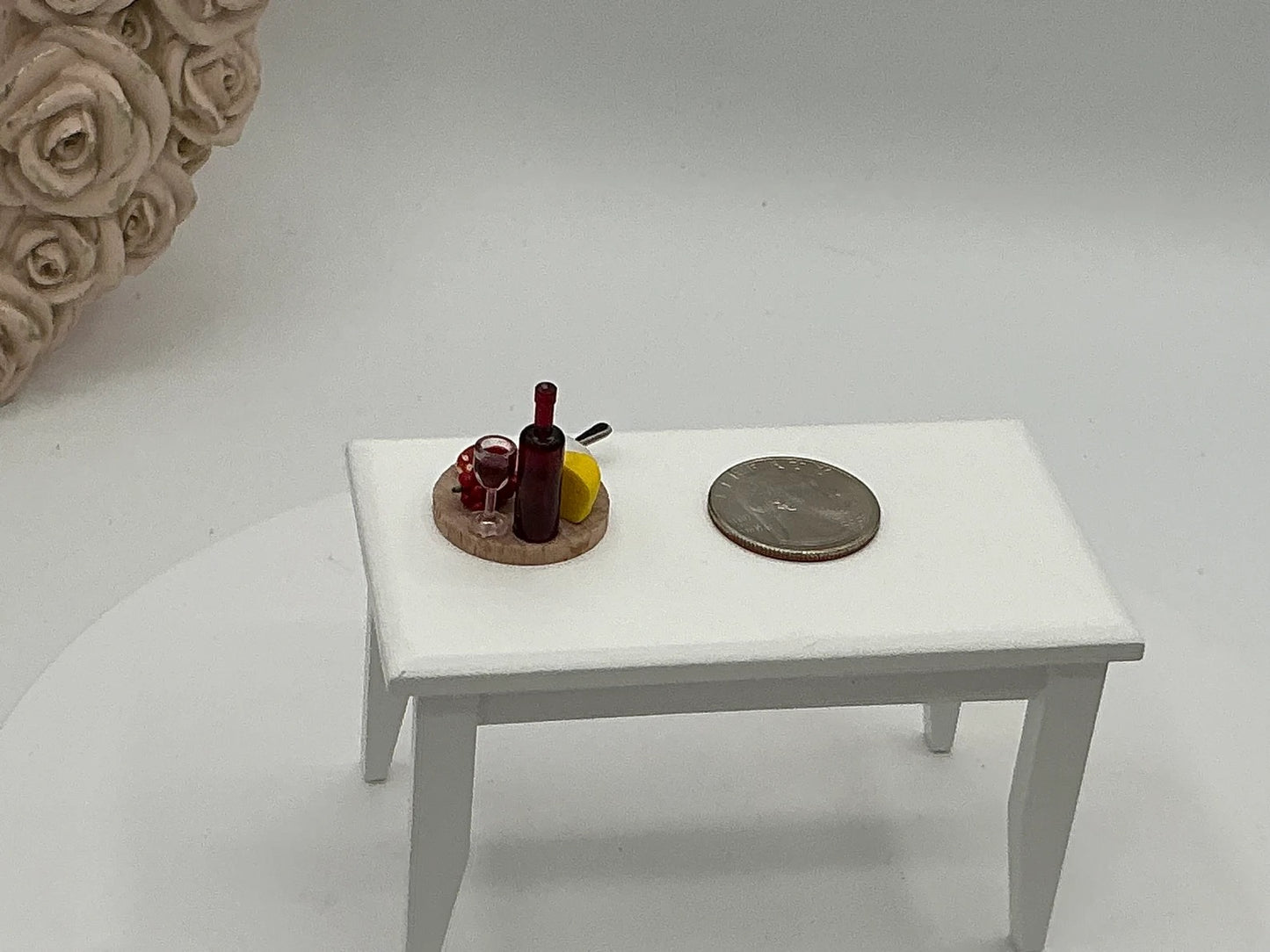 Miniature Wine & Cheese Board I Miniature Charcuterie Board I Miniature Wine I Miniature Doll Celebration I Miniature Cocktails I 1:12 Scale