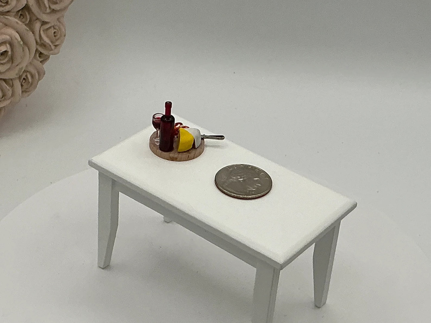 Miniature Wine & Cheese Board I Miniature Charcuterie Board I Miniature Wine I Miniature Doll Celebration I Miniature Cocktails I 1:12 Scale
