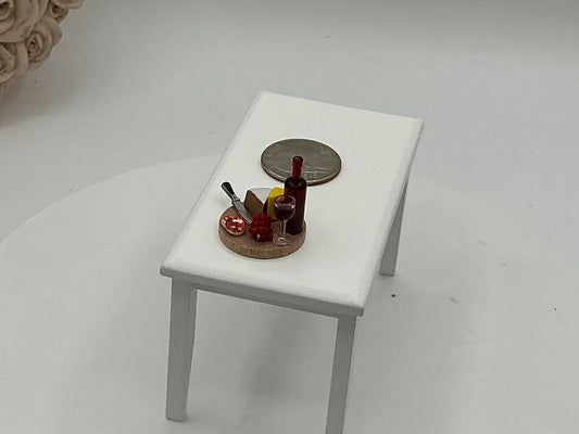 Miniature Wine & Cheese Board I Miniature Charcuterie Board I Miniature Wine I Miniature Doll Celebration I Miniature Cocktails I 1:12 Scale
