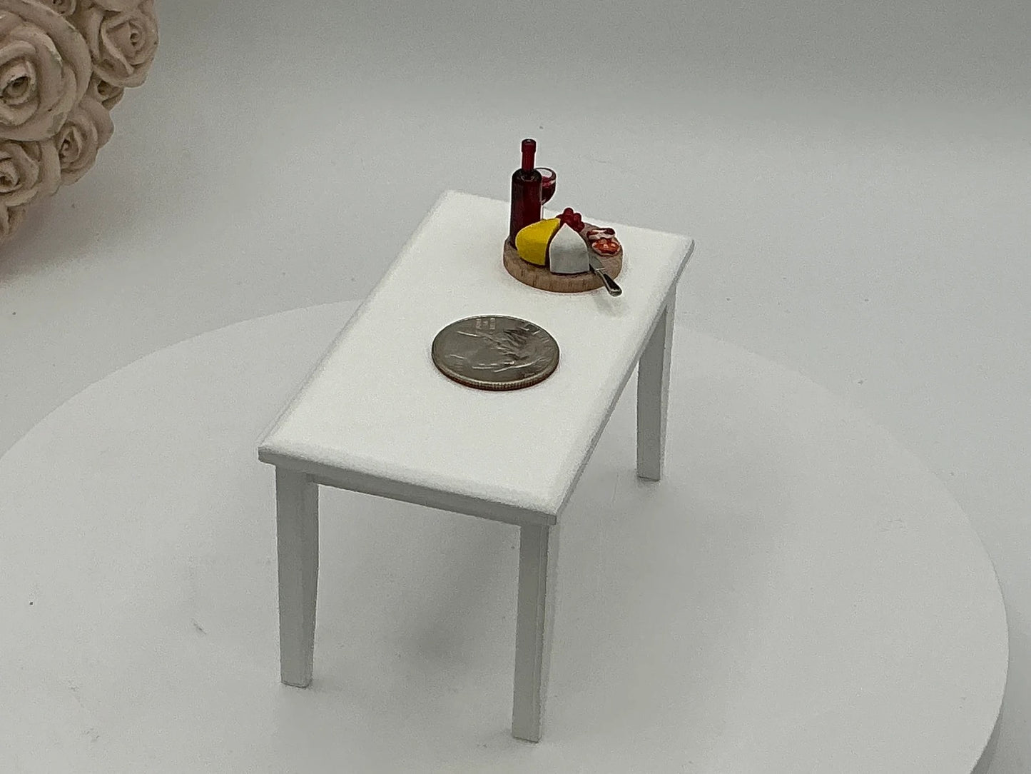 Miniature Wine & Cheese Board I Miniature Charcuterie Board I Miniature Wine I Miniature Doll Celebration I Miniature Cocktails I 1:12 Scale