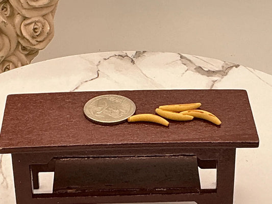 Miniature 4pc. Loose Bananas I Miniature Fruits I Miniature Dollhouse Food I Miniature Fruits Display