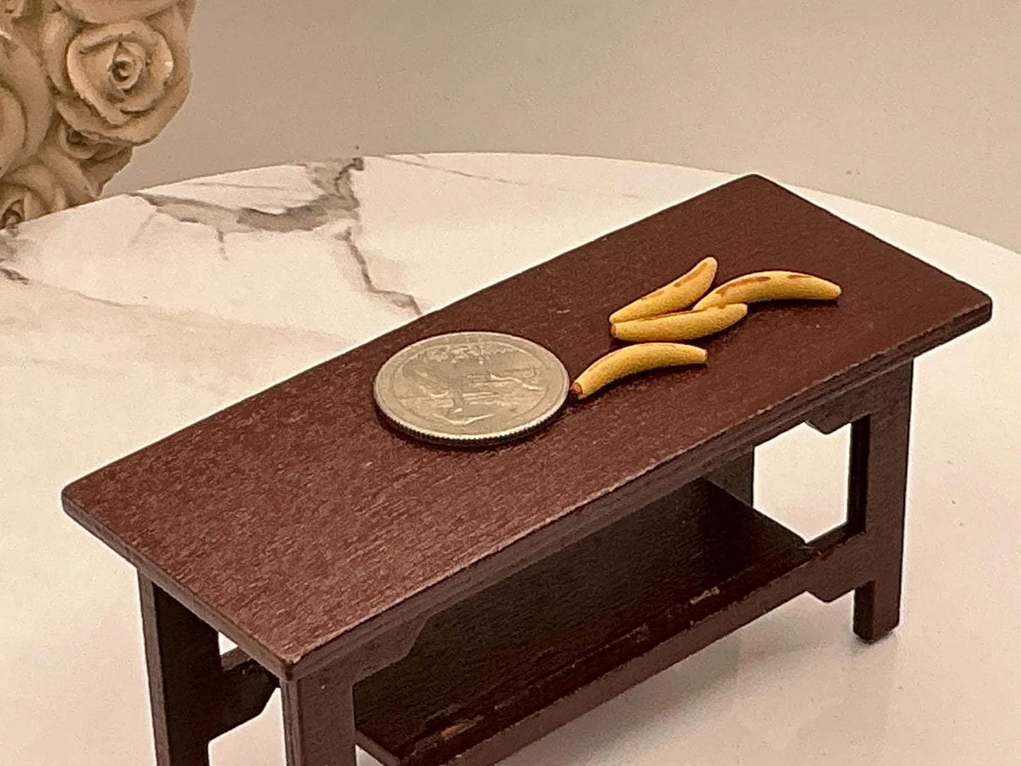 Miniature 4pc. Loose Bananas I Miniature Fruits I Miniature Dollhouse Food I Miniature Fruits Display